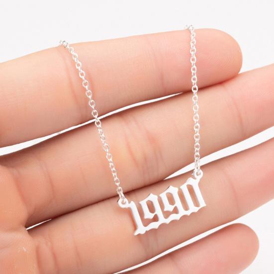 Ожерелье-цепочка из нержавеющей стали с номером года рождения 1980-2019, ювелирные изделия