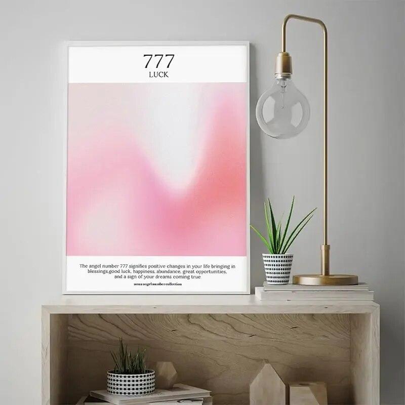 Абстрактная розовая аура градиентный плакат ангел духовное настенное искусство фиолетовая бабочка холст живопись эстетика принт картина домашний декор