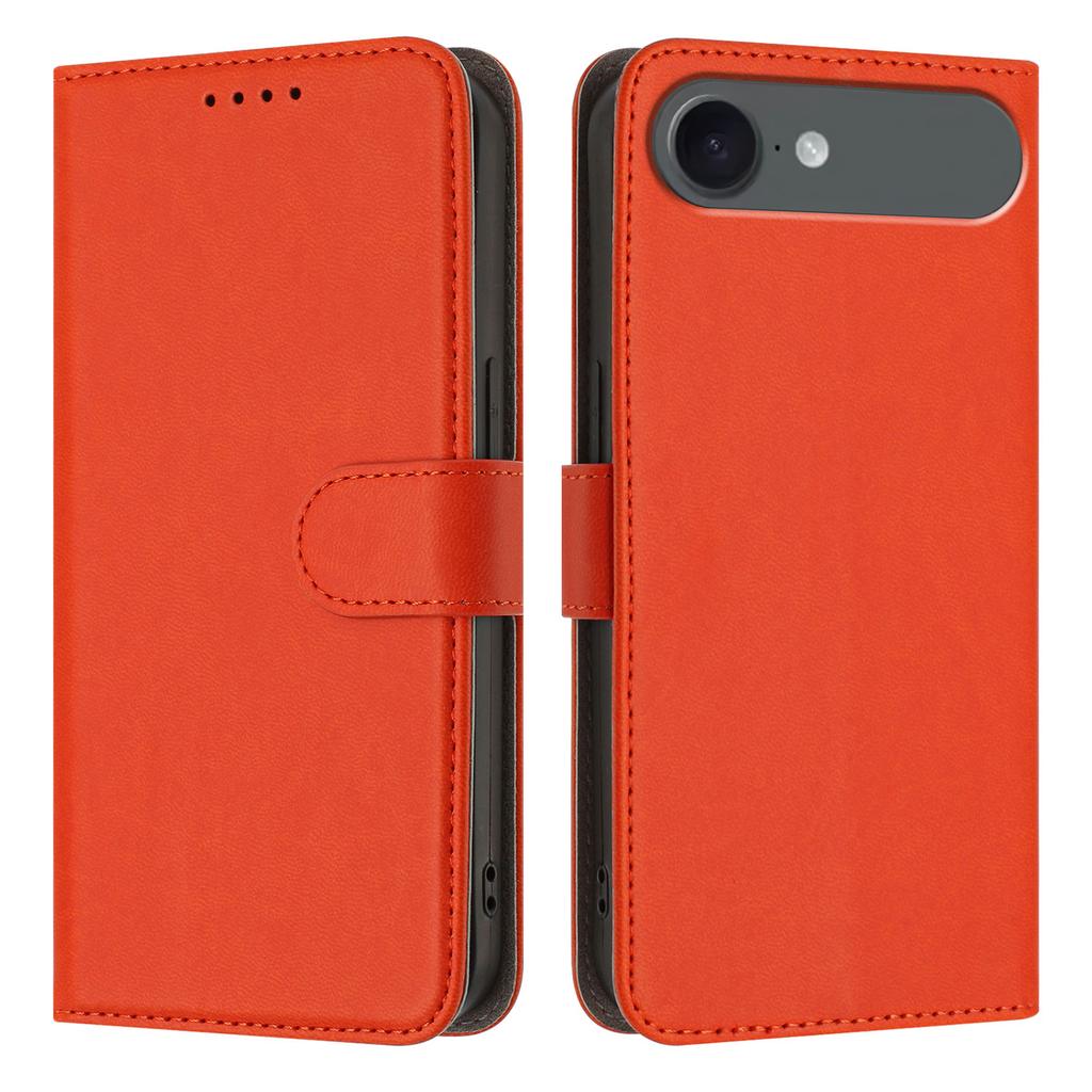 For iPhone 17 Air Leather Case Solid Color Phone Cover with Wallet