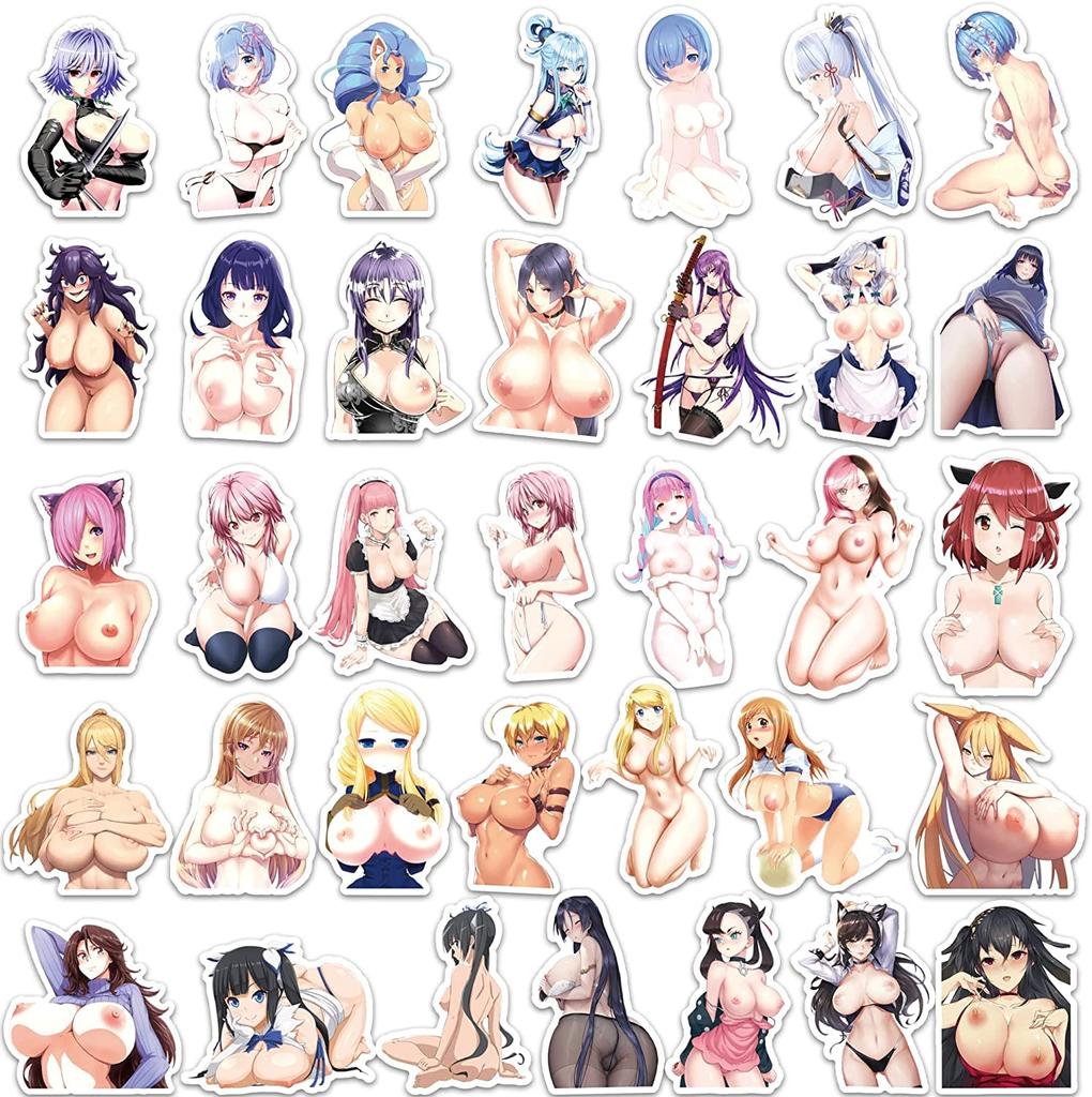 100 шт. наклейки для девушек-аниме, наклейки для девушек-кроликов для бутылки с водой, ноутбука, автомобиля, гидрофляги, телефона, гитары, скейтборда, компьютера, жены-хентай, виниловые наклейки