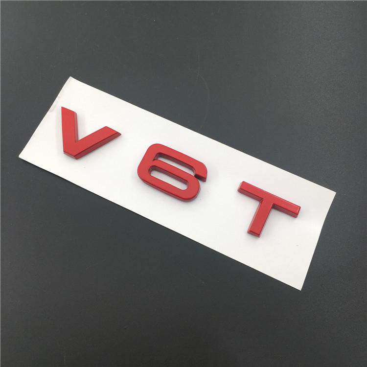 3D металлический черный логотип V8T V6T эмблема буквы значок на крыло автомобиля для S6 C7 S7 V8T Q5 A6 A4 S5 SQ5 S4 C7 V6T наклейка аксессуары