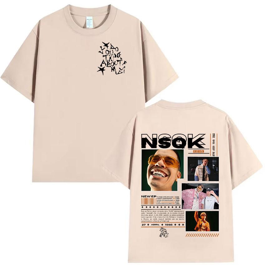 Rap Singer NSQK Tour 2025 Pattern Tshirt for Summer Mens Fashion Short Sleeved Hiphop Oversized Cotton Tshirt Street Wear