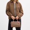 COACH RowanSATCHEL Signature Coated Canvas Crossbody Handbag Medium Women's Pink Brown CCD76-SVYGG