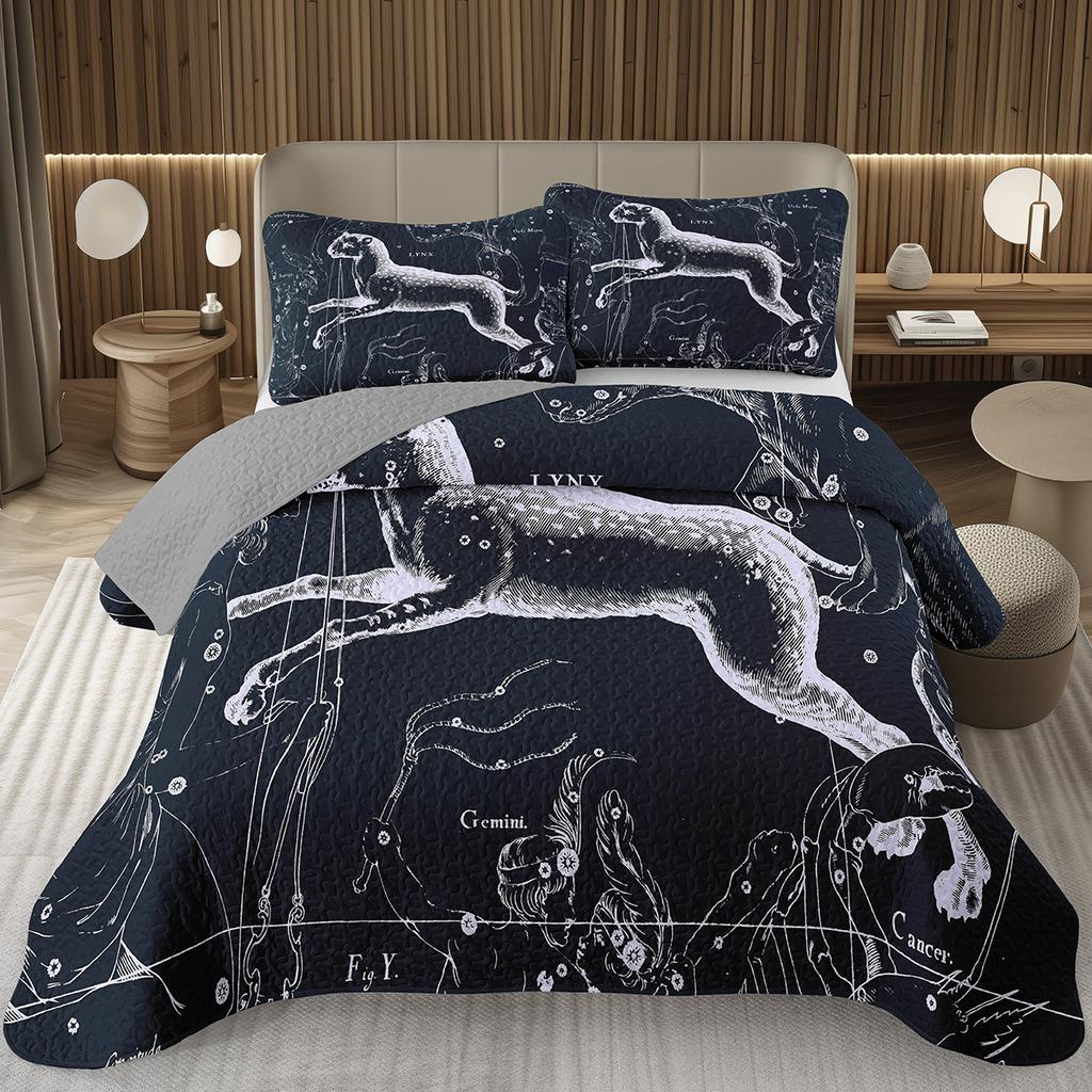 Покрывала 12 Знаков Зодиака Астрология Зодиак Покрывало Бохо Экзотический Комплект Постельного Белья Твин Кинг Двустороннее Серое Стеганое Покрывало