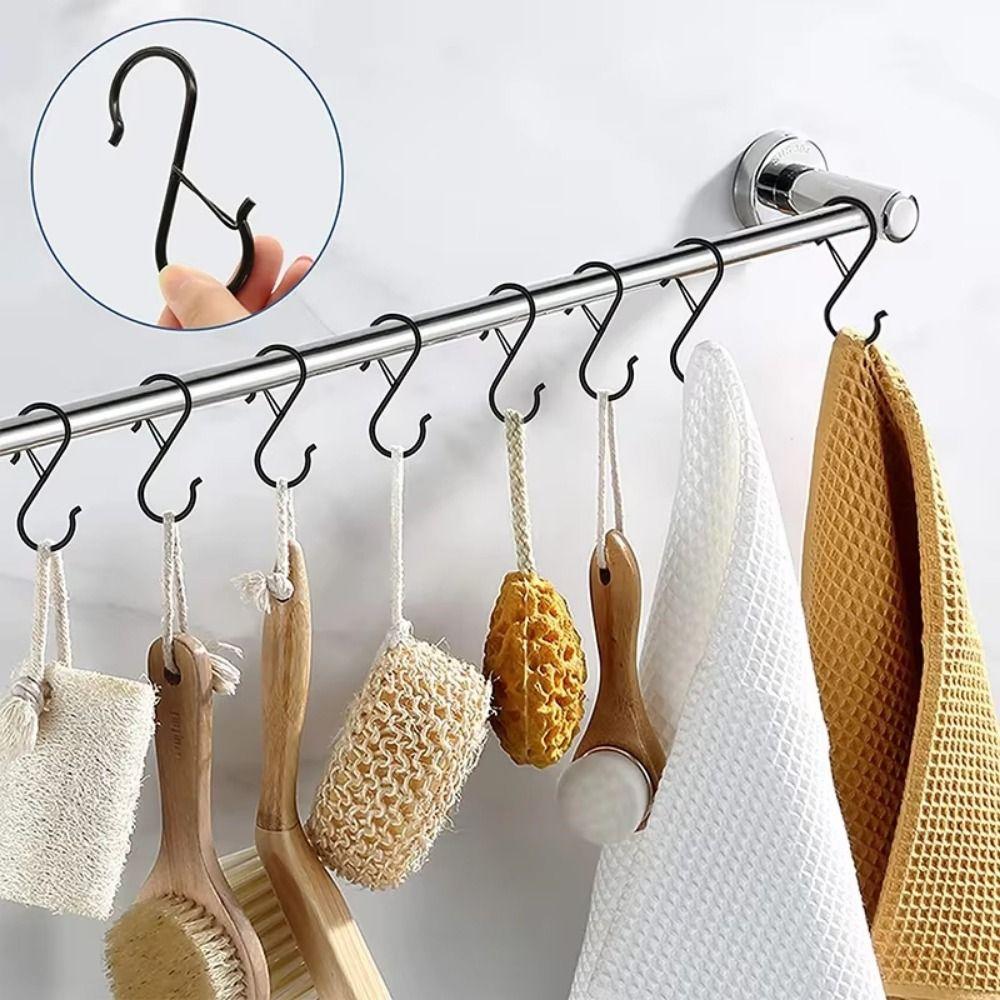 10Pcs Windproof Kitchen Pot Rack Hooks S-Shape Garden Hanging Clasp Bathroom Accessories