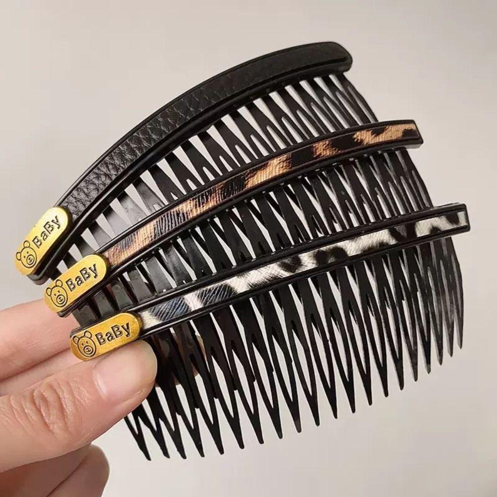 Leather Fixed Combs Teeth Invisible Extra Hair Holder Cute Hair Styling Comb Daily