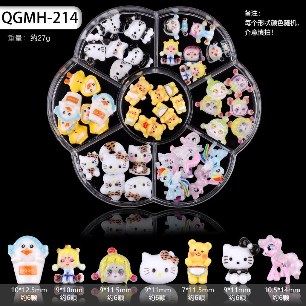 Nail Art Accessories Resin Simulation Biscuits Ice Cream Cute Cartoon Three-Dimensional Accessories Nail Mixed Bow