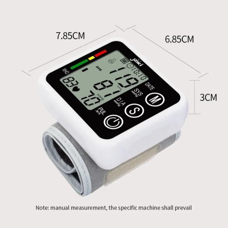Portable Sphygmomanometer Wrist Blood Pressure Monitor Heart Rate Measure Digital Pulse Meter PR LCD Screen Health Care Medical