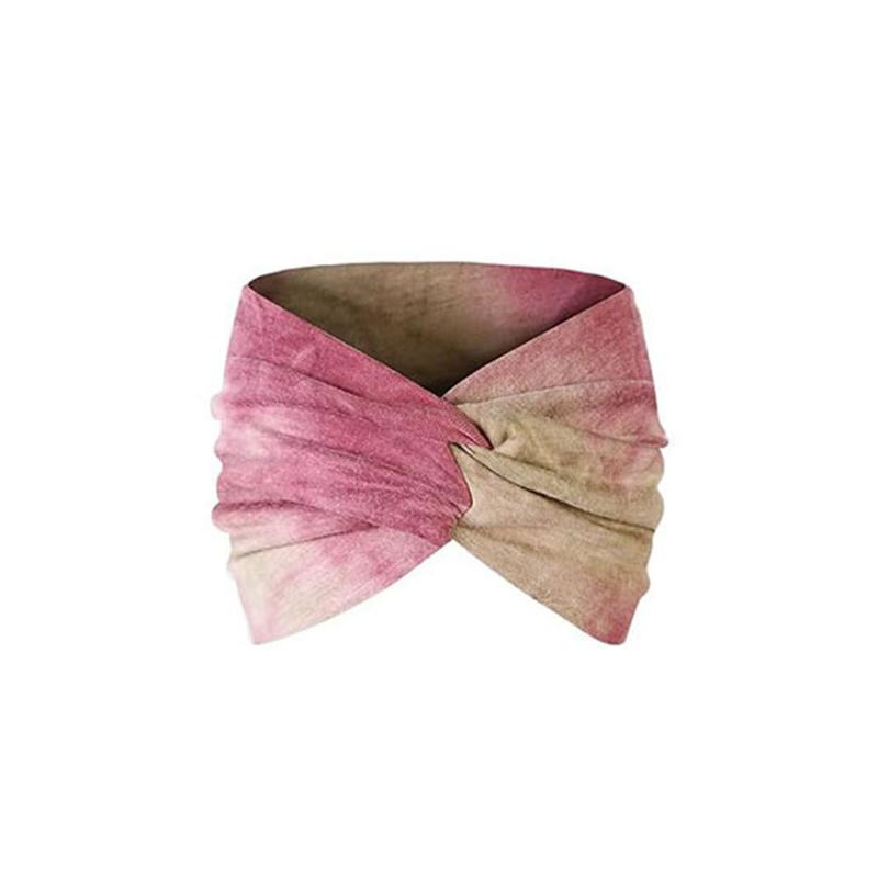 Yoga Sports Headband Elastic Non-slip Wide Headband Tie-dye Headband Exercise Running Sweat-absorbent Women's Headband