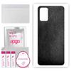apgo Protective Skin Sticker for the Back Compatible with Samsung Galaxy A02s, Wrap Film, Foil, Vinyl - Pattern Black Leather