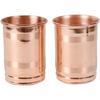 Seamless Pure Copper Drinking Serving Water Glasses Serveware Glass Tumbler Set of 2