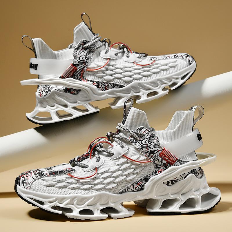 2024 New Men's Shoes Blade Sports Shoes Men's Summer Flying Weaving Fashion Trend Men's Casual Running Shoes Men's Trendy Shoes
