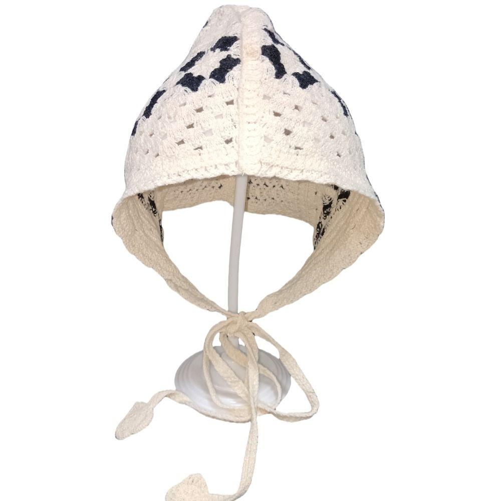 Ретро-шапки-пучки, вязаная вручную шерстяная шапка, милая шапка Баотоу для улицы