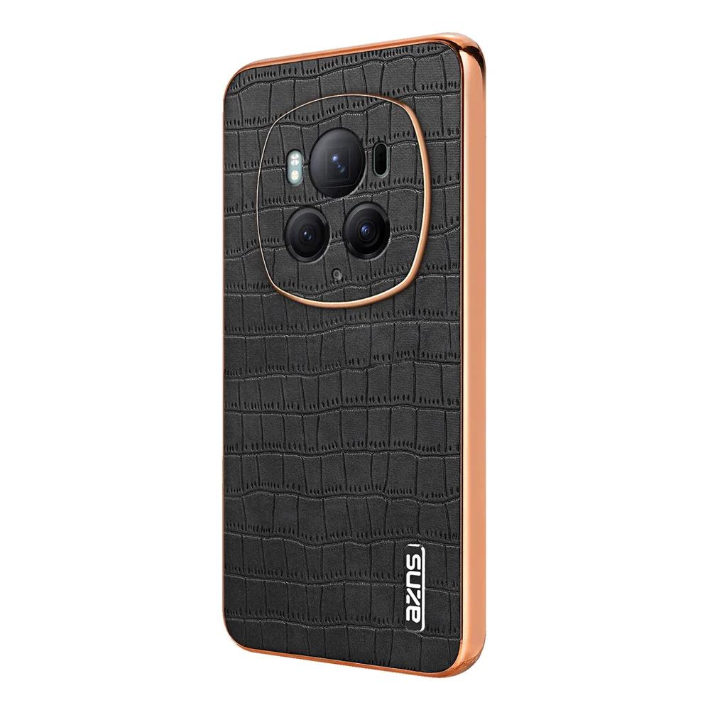 Роскошный защитный чехол из кожи с крокодиловым узором для телефона Honor Magic 6 Pro Magic 6, противоударный чехол с электроплитой и мягкой подушкой безопасности