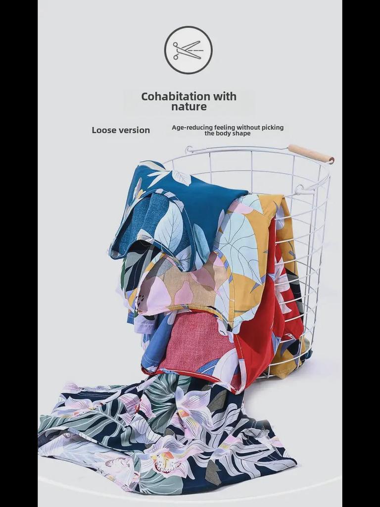 Женский летний пижамный комплект из хлопкового шелка - комплект из двух предметов с короткими рукавами для матерей среднего и пожилого возраста, подходит для ношения в помещении и на улице