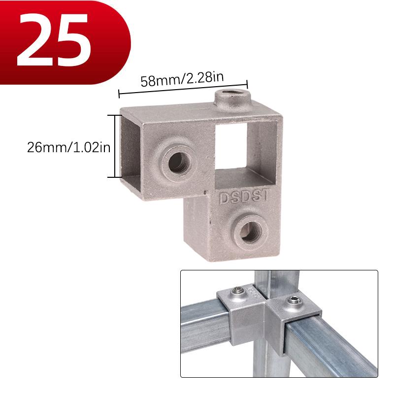 1 шт. Соединительный элемент для квадратной трубы Алюминиевый сплав Колено Тройник Фиксированный соединитель для квадратной трубы Стойка для хранения