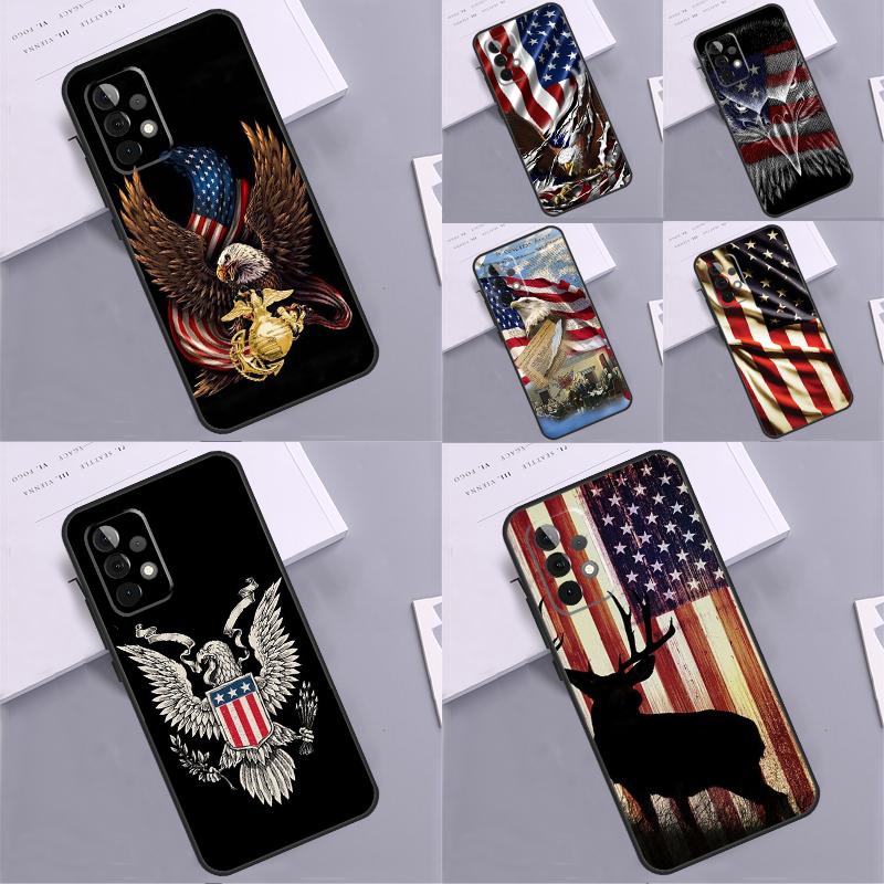Флаг Американский Флаг США Для Samsung Galaxy A55 A35 A05 A52 A32 A22 A54 A14 A16 A26 A36 A56 A06 A15 A53 A33 A13 Чехол