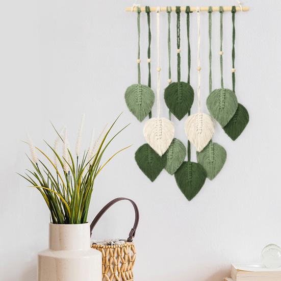 Leaf Macrame Tapestry Bohemian Wall Hanging Ornament Handmade Macrame Home Decoration for