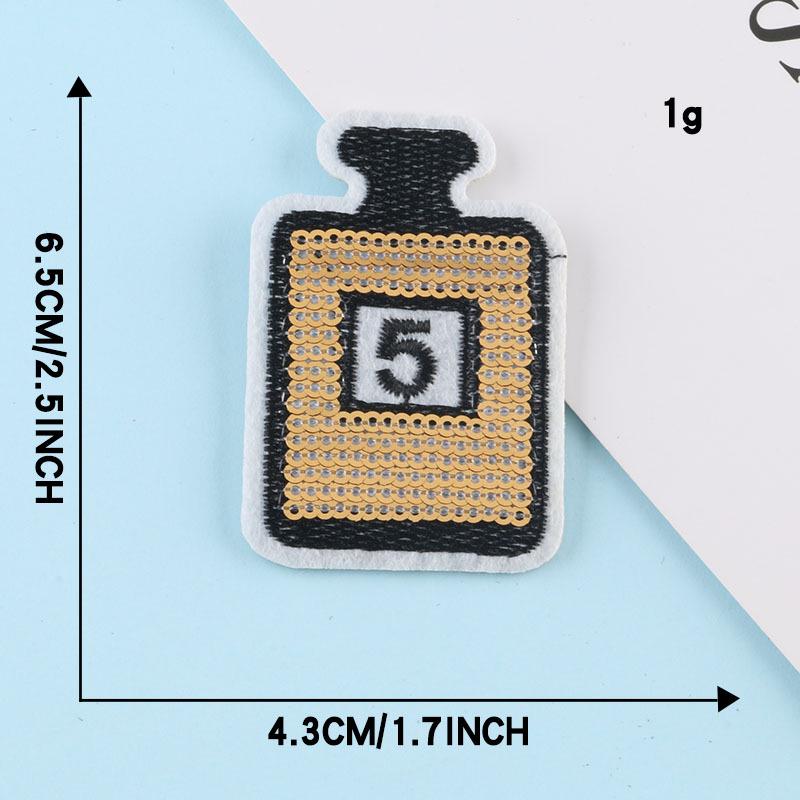 Этикетка из ткани с вышивкой бисером и пайетками Duoku для самостоятельной нашивки на одежду