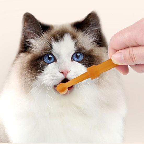 1 Set Pet Toothbrush Cats Dogs Teeth Cleaning Brush Soft Silicone Toothbrush