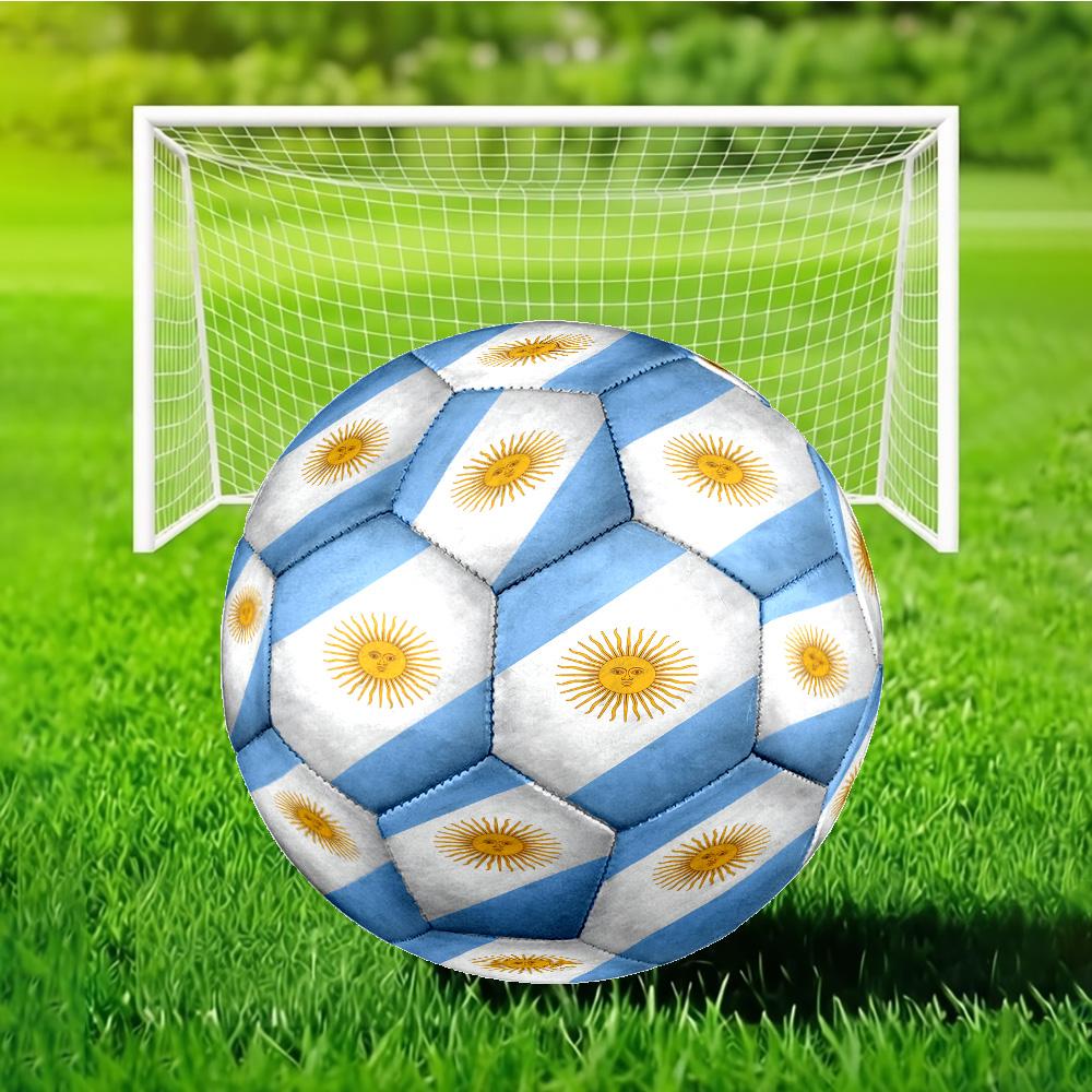 Argentina Flag Design Size 5 Soccer Ball, Suitable for Training and Matches, High-Elasticity, Wear-Resistant Material Gift for Fan
