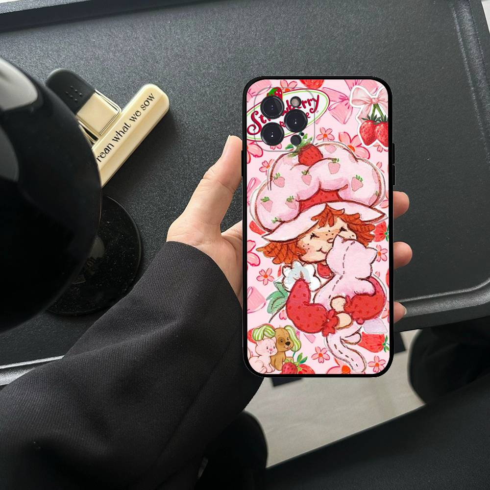 Анимированный S-Клубничный S-Шорткейк TPU Силиконовый Чехол Для IPhone 11 12 13 14 15 16 17 Pro Max Ударопрочный Прозрачная Задняя Крышка