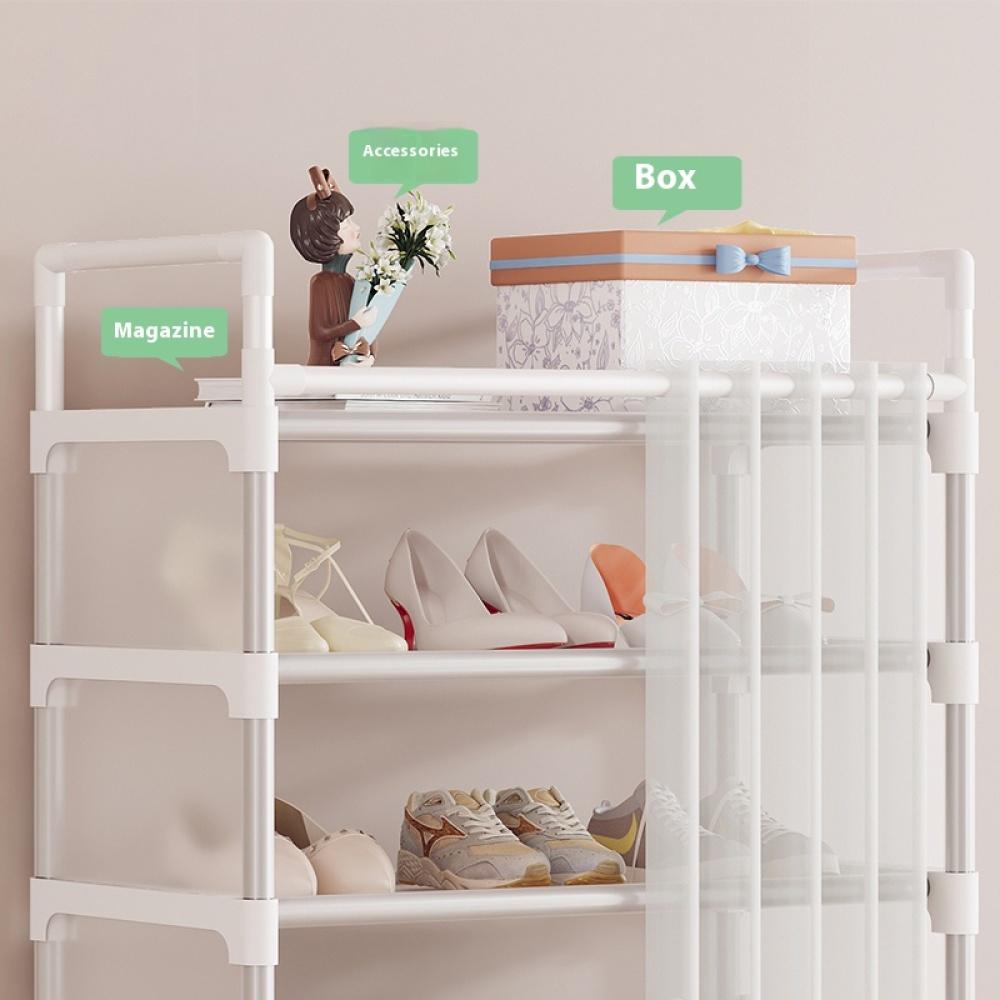 Полка для обуви, органайзер для обуви, синяя ткань, пылезащитный шкаф для обуви, экономящий место, настенная угловая полка для хранения вещей в гостиной