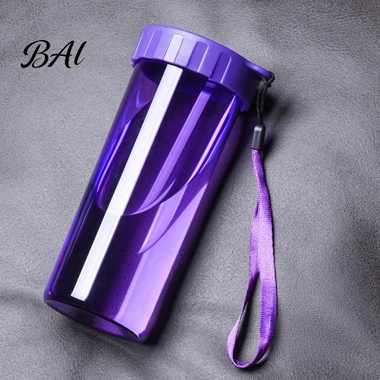 Heat Resistant Drinking Vessel Transparent Water Cup, Portable Plastic Bottle, with Strap Everyday Hydration Accessory Handle, Clear Heat-resistant