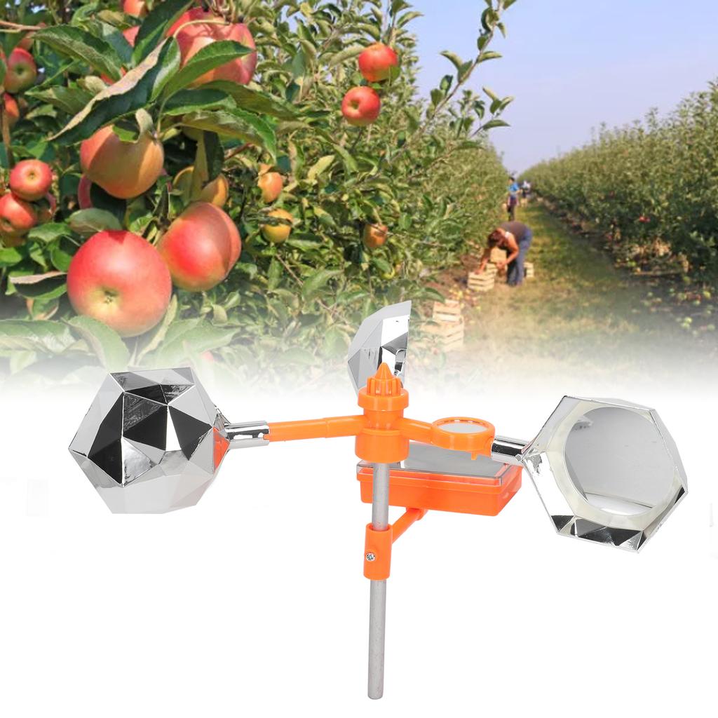 White Solar Sound Light Bird Repeller 360° Rotating Solar Bird Flashing Deterrent for Farm