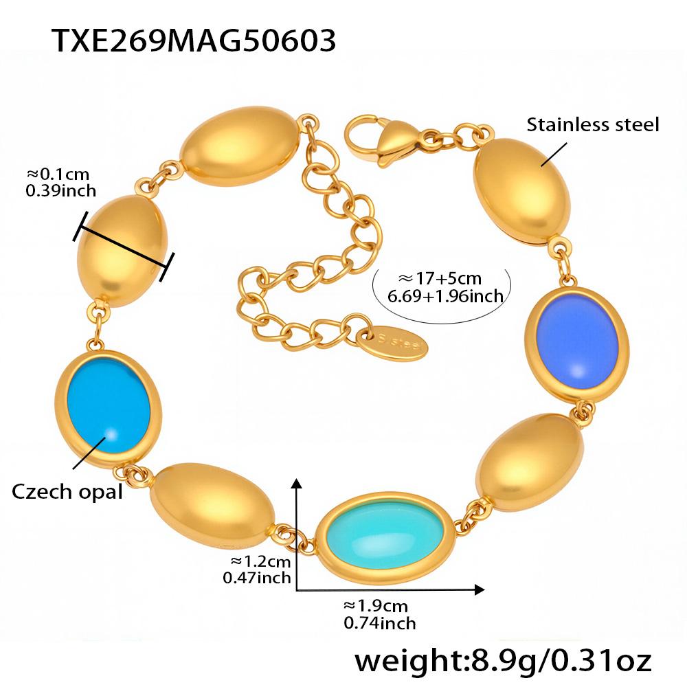 Уникальное ожерелье, браслет, серьги из нержавеющей стали с разноцветным опалом, matching браслеты, висячие серьги для женщин