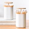 Toothpick Box Cotton Swabs Holder Tooth Pick Automatic Dispenser Press Swabs Box