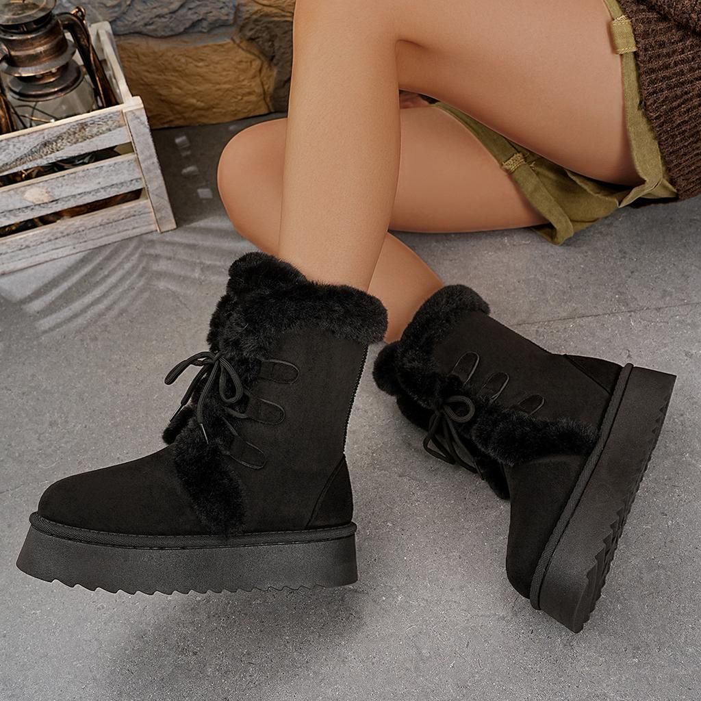 Fashion 2025 Winter Women's Snow Boots New Fashion Plush Platform Shoes Outdoor Warm Boots Women Shoes