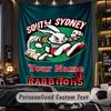 TapestrySouth Sydney Rabbitohs Custom Name Text Personalized Wall Hanging Tapestry Home Wall Decor