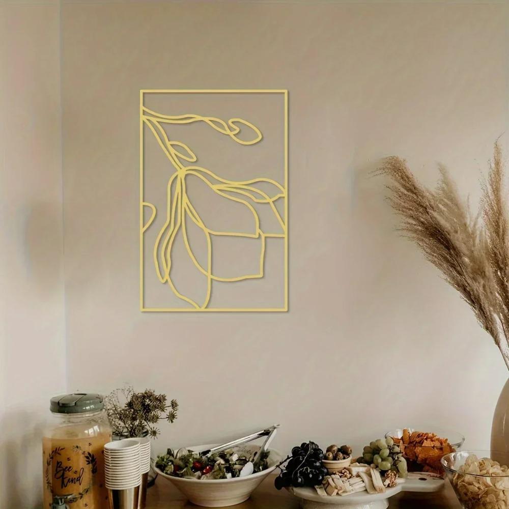 Металлические настенные украшения Большие золотые декоративные рамки Элегантные цветочные произведения искусства, стильный металлический настенный декор Идеально подходит для уникального украшения стен