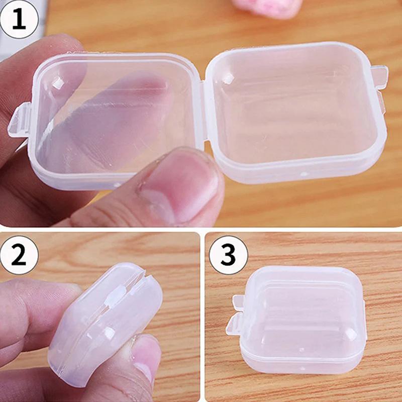 10/20 шт. Мини-коробка для хранения ювелирных изделий, квадратная, прозрачная, откидная, портативная, контейнер для таблеток, держатель для ювелирных изделий, упаковка, витрина для сережек