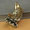 Solid Pure Brass Office Desktop Koi Fish Small Ornament Bronze Tea Pet Jewelry Handicraft Gift Hand Play Piece