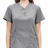 2Pcs/Set Unisex Hospital Uniform Set V-neck Short Sleeve Pockets Tops Elastic Waist Pants Set Quick Drying Hospital Dental Nursing Scrubs Uniforms