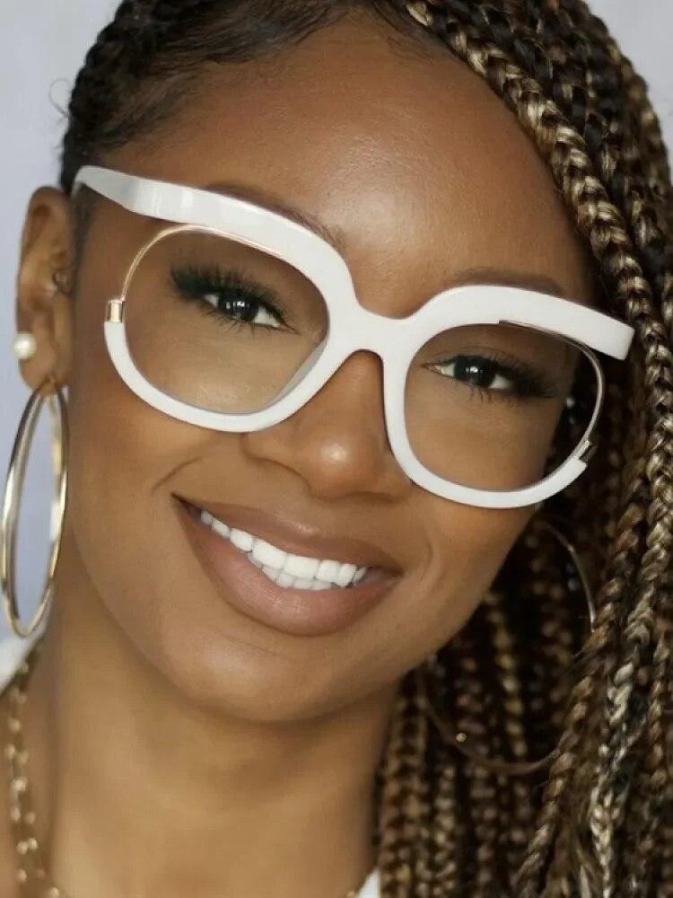 2023 Ins Rainbow Frame Fashion Retro Round Anti Blue Light Women Glasses Vintage Oversized Colourful Frame Clear Eyeglasses