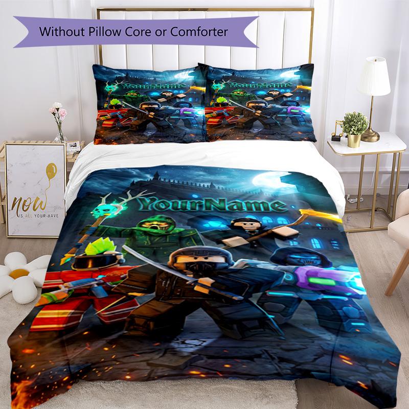 Roblox 333 Customize your name Bedding Set Breathable Duvet Cover with Pillowcases Home Decoration Birthday Gift