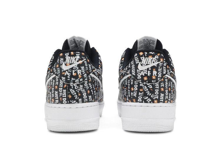 Мужские кроссовки Nike Air Force 1 Low Just Do It Pack Черный Черный/Черный-Белый-Ярко-Оранжевый