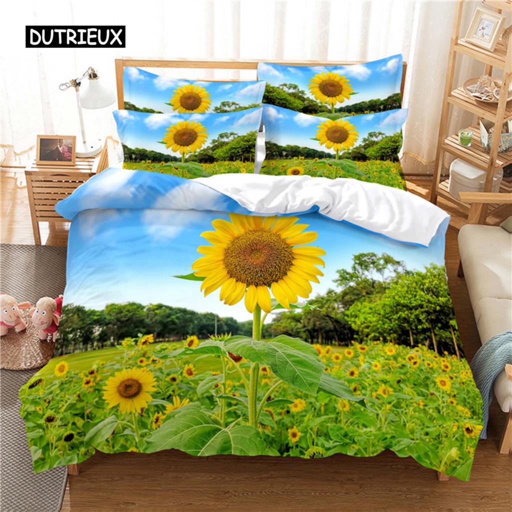 Красивый комплект постельного белья с цветочным принтом, комплект пододеяльников, комплект постельного белья с 3D-печатью, комплект постельного белья размера «queen size», модный дизайн