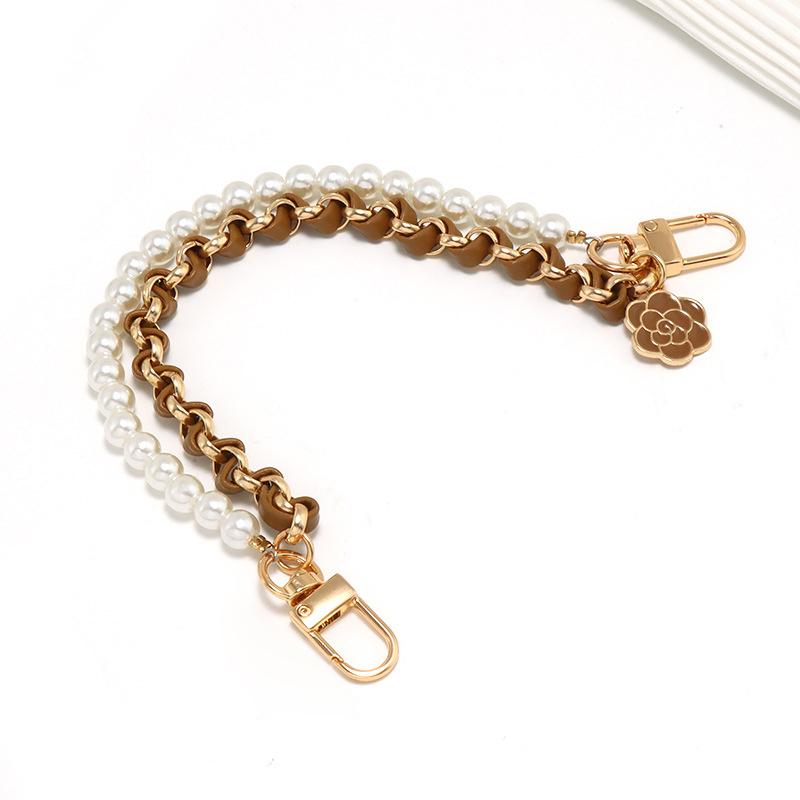 26Cm Pearl Purse Chain Short Handle Replacement Bag Chain Strap Metal Shoulder Chain Handbag Chain Accessories For Purse Bags