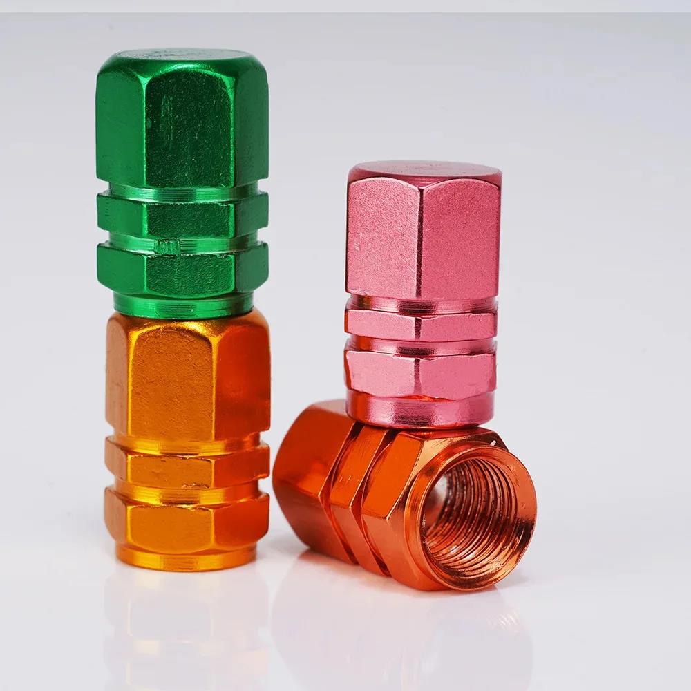 4Pcs Aluminum Alloy Car Wheel Tire Valve Caps Tyre Rim Stem Covers Airdust Waterproof For Automobiles Motorcycles Accessories Stem Caps1