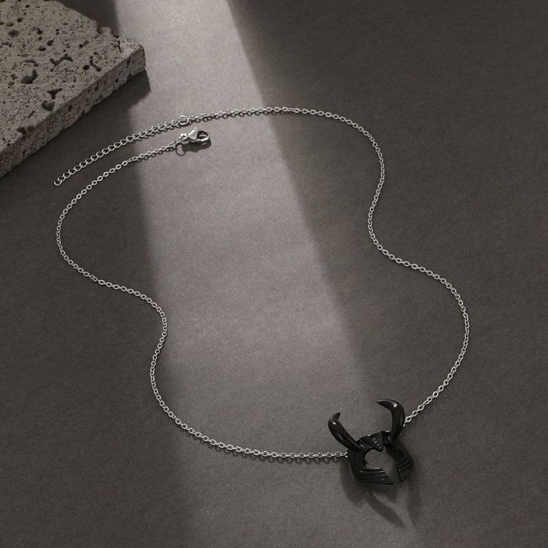 Европейский и американский кулон с головой быка, уличный хип-хоп, ретро, ​​простая мода, в стиле панк, ожерелье с рогом быка, аксессуары