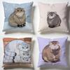 Fluffy Pallass Cat Cushion Cover Soft Pillow Cases for Home Bedroom Living Room Sofa