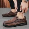 Non-Slip Outdoor Hiking Shoes Soft Cowhide Mens Casual Shoe Trainers New Leather Men Loafers High Quality Male Slip On Flats