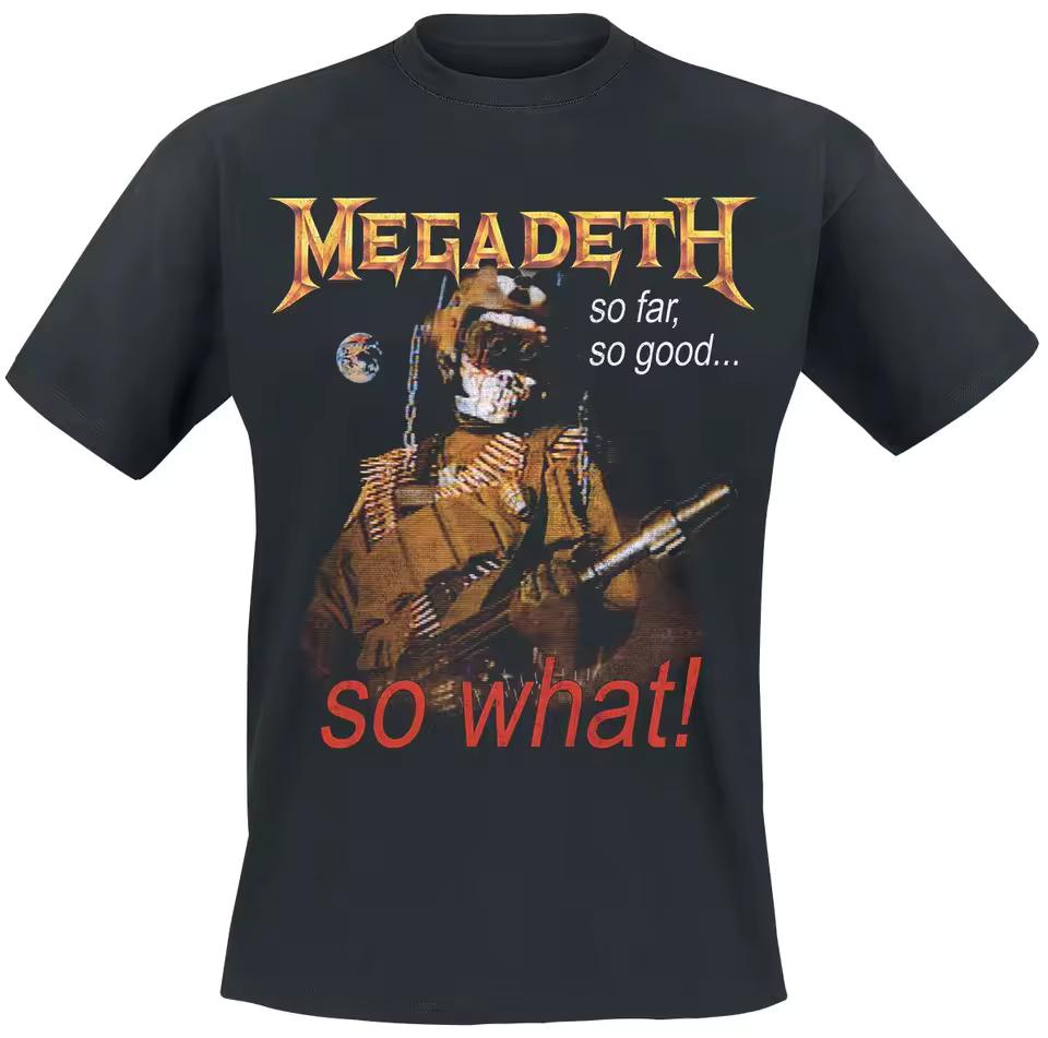 Megadeth So Far So Good So What Album Print Cotton T-shirt Men Women Thrash Metal Band Tracklist Unisex Short Sleeve Tee