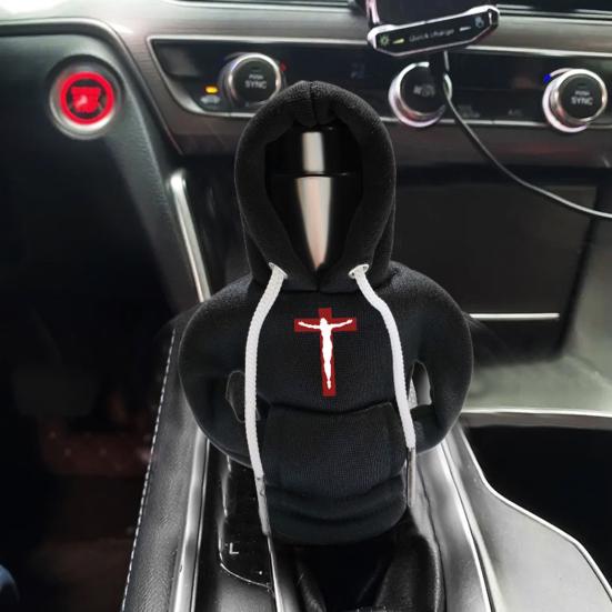 Yousheng Car Gear Shift Knob Hoodie Cover Cute Costume for Manual & Automatic Stick Shift Universal Car Interior Decor Fun Auto Accessory