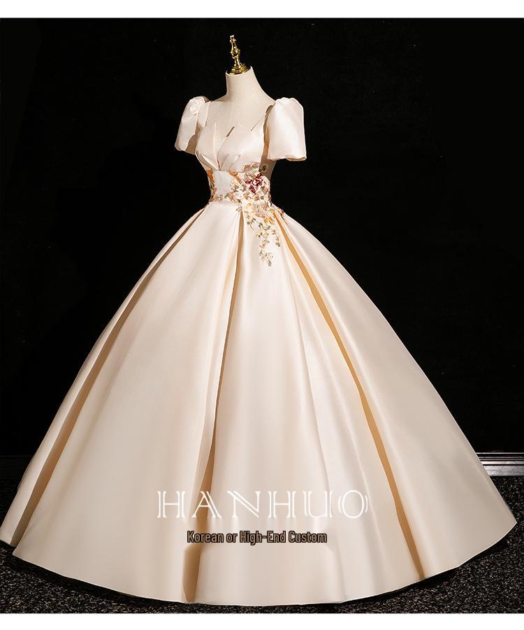 Женское вечернее платье из французского сатина 2025 года для помолвок, тостов и мероприятий