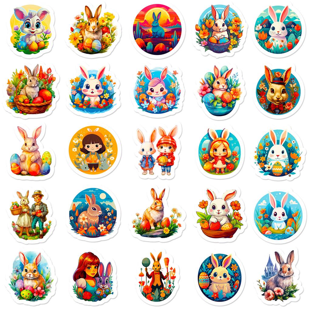 50 Easter Bunny Personality Diy Party Carnival Day Stickers